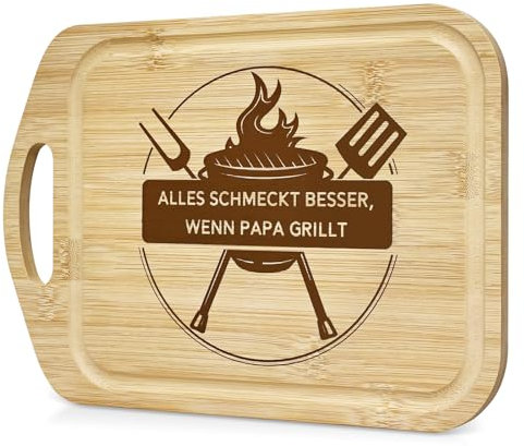 LUXHOMY Vatertagsgeschenk für Papa, Geschenk Papa, Vatertag Geschenke - Schneidebrett aus Bambus, Geburtstagsgeschenk für Papa, Schneidebrett Papa, Bester Papa Geschenke