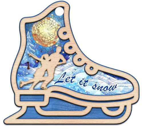 Ice Skate Ornament for Christmas Tree, Christmas Ornament for Ice Skating Lovers, Ice Skate Boots Christmas Ornament, for Ice Skating Players