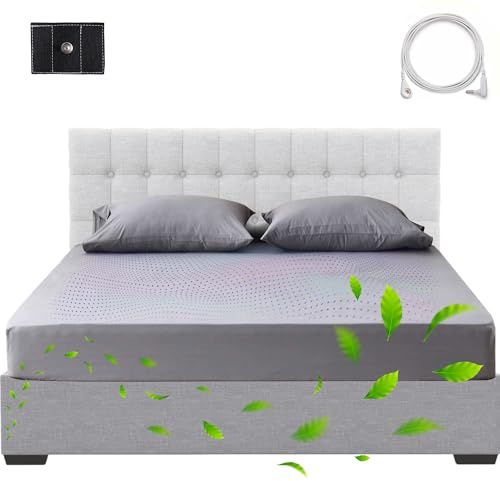 EarthNest Grounding Sheets King Size – Bio-Baumwolle mit Silberfaser-Erdungs-Bettlaken mit Kordel für besseren Schlaf und Wellness-Therapie