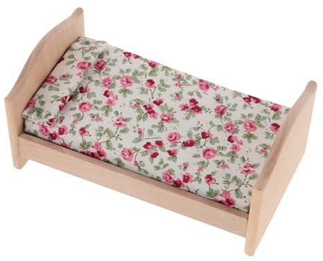 Vaguelly 12 Puppenhaus Zubehör DIY Einzelbett Für Puppen Ideal Für Kinderzimmer Und Kreative Spielwelten
