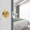 betensh Sliding Door Lock Round Pocket Door Handles with Lock Key Pocket Invisible Door Handle 66mm Gold Sliding Door Lock Set