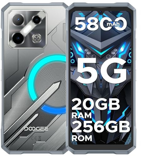DOOGEE Blade GT Play Móvil Rugerizado 5G, Efecto Luz LED, 10.5mm Cuerpo Ultra Delgado Movil Indestructible Andriod 14, Dimensity 7025/ Octa Core, 20GB+ 256GB/2TB, Doble SIM, NFC, 50MP+16MP Smartphone