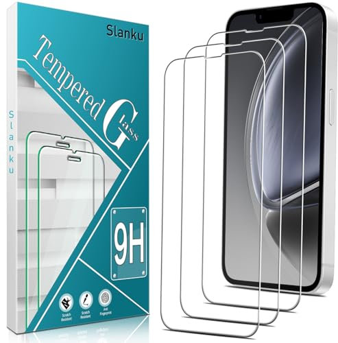 Slanku 3 Pack Screen Protector for iPhone 16e Tempered Glass, Full Coverage, Case Friendly, NO Bubbles, Anti Scratch, 9H Hardness