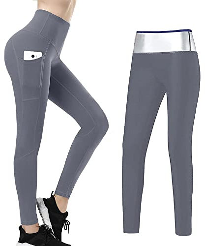 Jarper Pantalones de Sauna Adelgazantes,Pantalones para Neopreno,Mujer Leggins Deportivos,Leggins Anticeluliticos Cintura Alta, Mallas Fitness Push Up para Deporte Running Yoga Gym (M)