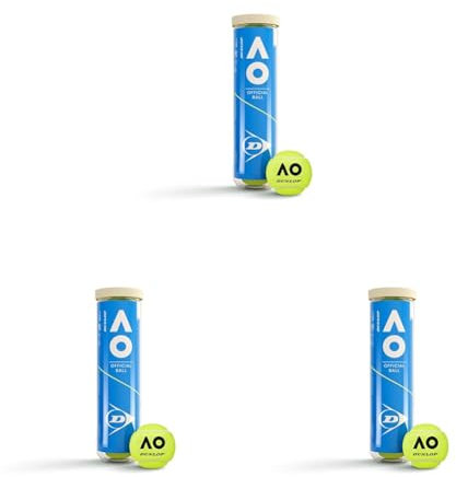 DUNLOP Tennisball Australian Open - für Sand, Hartplatz und Rasen (4 Bälle) (Packung mit 3)