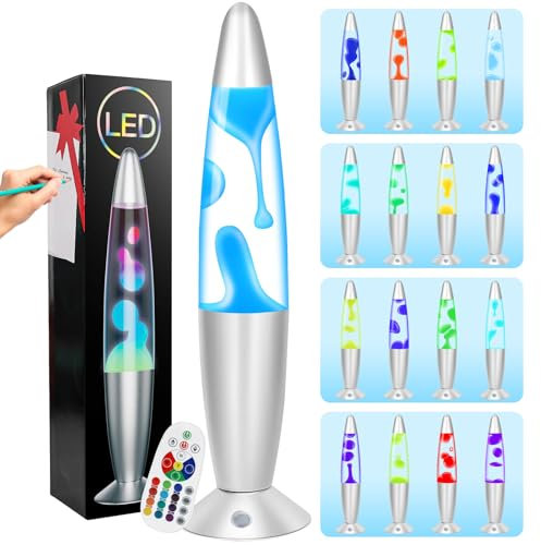 FBSPORT lavalampe kinder Lavalampen 17 Farbe wechselnde Lampe LED Nachtlicht Nachttischlampe entspannende Home Decor Wohnzimmer Büro Lampe für Erwachsene Teens Kinder