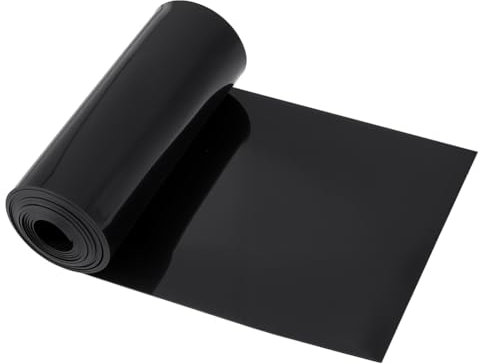 BENECREAT Cortinas de Tiras de PVC Negras de 2 m, Cortina de Puerta Impermeable de 18.3cm de Ancho para Congeladores Verticales, Sótano, Estable,Puerta Abatible para Caseta de Perro, 1.5mm de Espesor