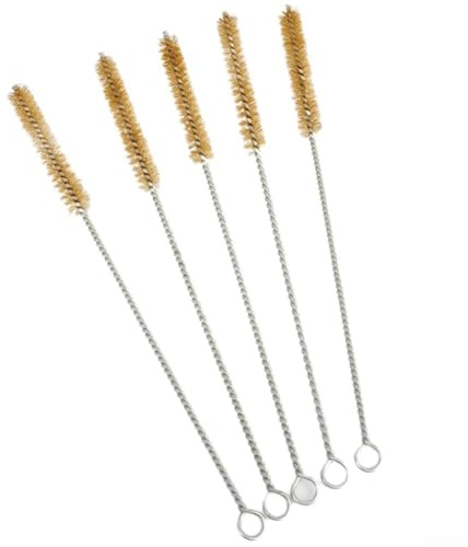 5 Pack Stainless Steel Wire Tube Brushes for Cleaning Pipes and Rust Elimination (25mm)