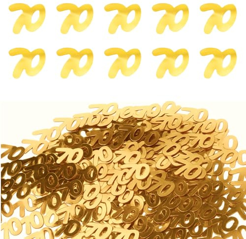 Flewdart 1000pcs tischdeko 70,Konfetti 70 geburtstag goldenes 40g, geburtstag gold junge mädchen, für tisch deko streudekoHochzeit Geburtstag Happy Birthday(goldenes, 70 40g)