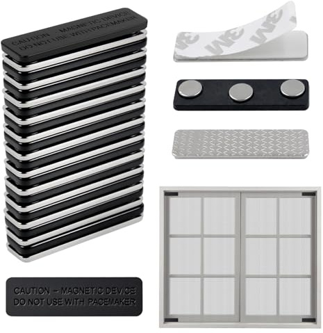 Zatixbu 12 Stück Fliegengitter Fenster Magnet, Starke Neodym Magnete für Fliegengitter Magnet ohne Bohren, Selbstklebende Magnetbefestigung für Moskitonetze, Verdunkelungsvorhänge & Zelt