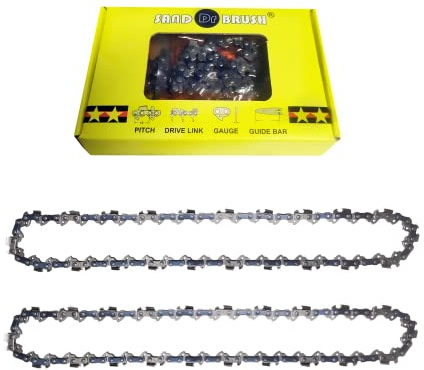 2 Stück Sägekette für 14 Zoll (35 cm Schwert) 3/8 LP 0.043 (1,1 mm) 52 TG, Kettensägen Kette kompatibel Mit Multi Marken Universal Ersatz Kettensägekette