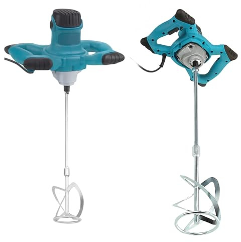Vetrineinrete® Impastatore elettrico 1500 Watt trapano miscelatore con frusta da 120 mm 6 velocità per colla malta