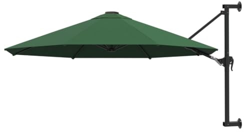 Solivagant Parasol Mural avec mât métallique 300 cm Vert,(10.25 KG)