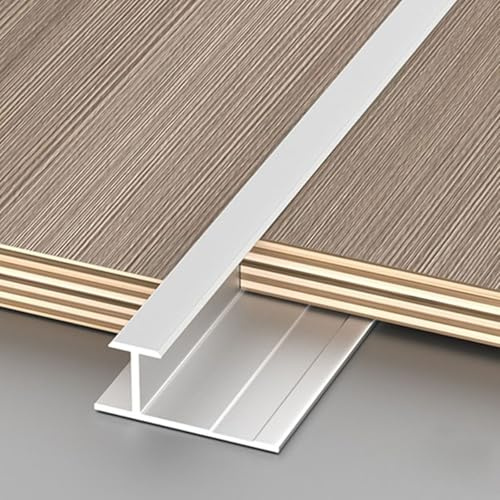 Bandes De Transition En Aluminium Pour Sol, Barre Antidérapante Plate En Métal, Baguette De Finition Pour La Protection Des Bords Et Le Liseré De Sol(Argent,9.50mm)
