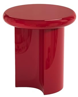 Vente-unique - Beistelltisch Sobina - Holz Rot 50 cmx50 cm | Komplett montiert geliefert | Glänzende Lackierung