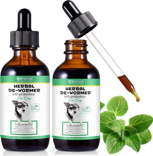 Wormer For Dogs Dog Worming Drops With Probiotics 120ml Dog Wormers For Large Medium Small Dogs Puppy Wormer 100% Natural Support For Digestive & Immune Health