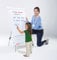 Wonderwall Magnetic Tripod Flipchart Easel Portable Height Adjustable Magnetic Whiteboard Easel for Kids, Home, School, Office (White Without Bag)