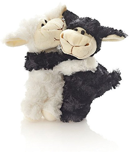 Unbekannt Hansen Plüsch Schaf Pärchen Stofftier Kuscheltier Plüschtier 20 cm schwarz weiß Paare und Verliebte / Engelchen Teufelchen
