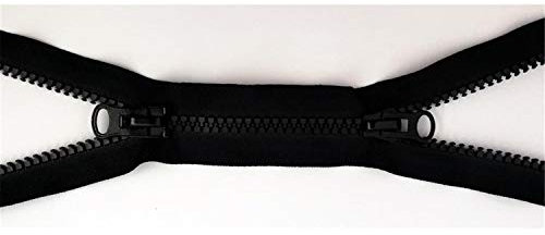 Jajasio 2 Wege Reißverschluss 70cm lang, 8mm Kunststoff Zweiwege Farbe: schwarz
