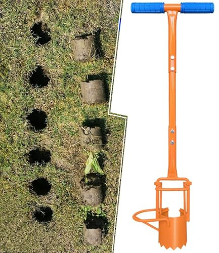 glorousamc Blumenzwiebel-Pflanzgefäß, Unkrautvernichter, Blumenpflanzen, Erde Sampler-5-in-1-Rasen-Werkzeug und Gartengerät – verbesserte Unterkante für leichteres Eindringen, 84,9 cm (A)