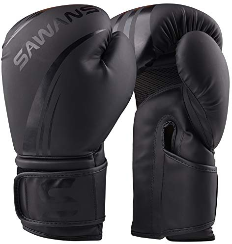 SAWANS® Guantes de Boxeo Profesionales para Artes Marciales Mixtas, Sparring, Kickboxing, Saco de Boxeo, Entrenamiento de Muay Thai