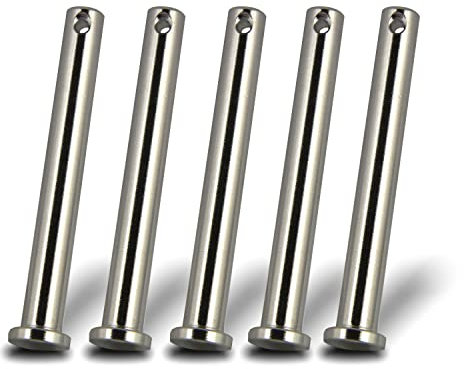 PROTECH 5 Stück Steckbolzen 6x36mm Edelstahl V4A rostfreier A4 Bolzen Splintbolzen Stecksplint Sicherungsbolzen Bolzen mit Kopf und Splintloch