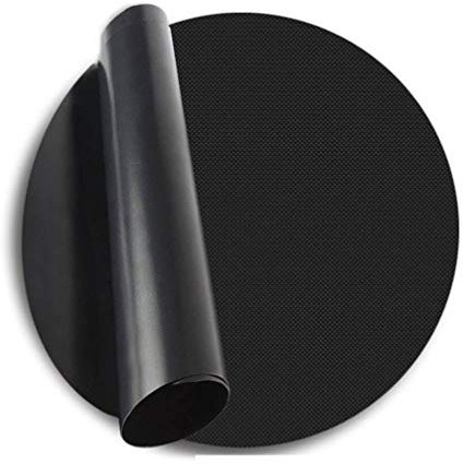 Hemoton 2pcs Round BBQ Grill Mat Non Stick Grilling Mats for Outdoor Gas Charcoal Electric Grills 38cm