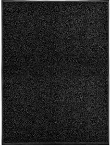 vidaXL Fußmatte Waschbar Schmutzfangmatte Türmatte Fußabtreter Schmutzmatte Schmutzfangläufer Sauberlaufmatte Innen Außen Schwarz 90x120cm