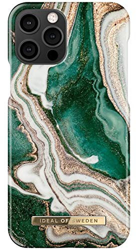 IDEAL OF SWEDEN Back Cover kompatibel mit iPhone 12,iPhone 12 Pro, Kunststoff - Gold, golden Jade Marble