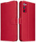 ELESNOW Hülle für Samsung Galaxy S20 FE, Premium Leder Klappbar Schutzhülle Tasche Handyhülle mit [Magnetisch, Kartenfach, Standfunktion] für Galaxy S20 FE 4G / 5G (Rot)