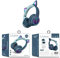 Kids Headphones with Mic, Cat Ear LED Light Up Kids Bluetooth Headset Over On Ear Stereo Gaming Wireless Earphone for Cellphone/Laptop/School/Streaming