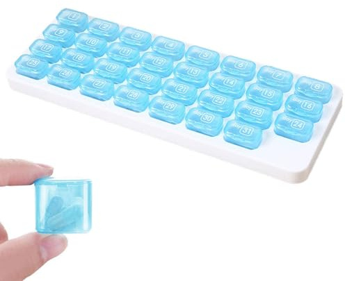 LATRAT Pillen-Organisator-Kasten-EIN Monatsdeckel-Medizin-Tabletten-Speicher-Zufuhr 31 Tag, Pillen Tabletten Box Tablettendose Pillendose Pillenbox Tablettenboxen