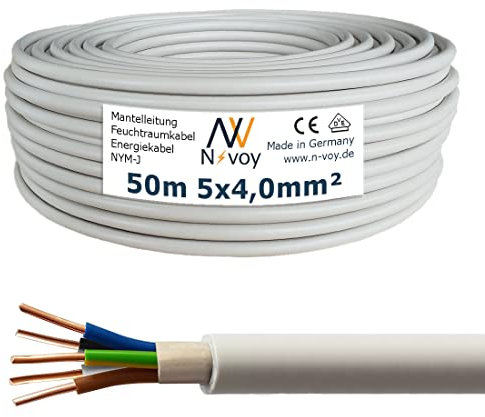 NYM-J 5x4,0 mm² 50m Mantelleitung Installationskabel Stromkabel Kupfer Elektrokabel M64