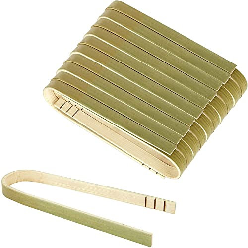 Voarge 20pinzas desechables de bambú respetuosas con el medio ambiente,Mini Pinzas de Bambú Pinzas para Tostar, Pinzas para Tostadora(9cm)