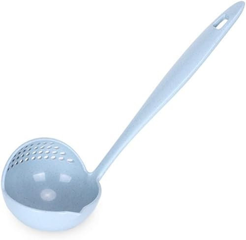 Cucchiai da minestra mestolo da cucina con manico lungo e colino per cibo (blu) Durevole e utile