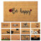 AMARU DOOR MATS Fußmatte Kokosfaser Be Happy - 70x40cm - Willkommens Fussmatte mit Antirutsch PVC & Kokos Oberfläche - für Hauseingänge, Flure, Außentüren, Wohnaccessoires - Schlichtes Originaldesign