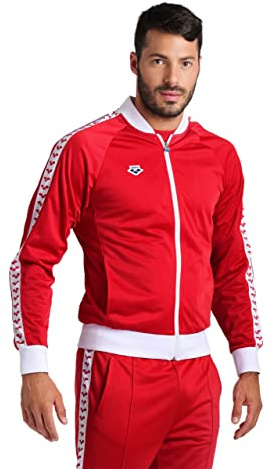 ARENA Herren Relax Iv Team Jacket Trainingsjacke mit durchgehendem Reißverschluss Jacke, Rot/Weiß/Rot, Small
