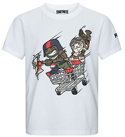 FORTNITE | Spielzeug & Gamer | Totenkopf-Trooper | weiß | kurzärmelig | Unisex Kinder | Crew | Gaming Baumwolle T-Shirt Größen 10-16 Jahre, weiß, 12 Jahre
