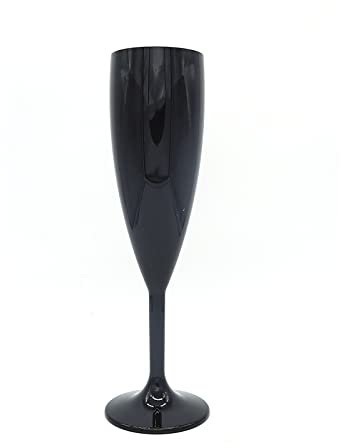 Copa champagne 17 cl plástico irrompible policarbonato en negro | Copa champagne reciclable, diseño exclusivo con suave tacto a cristal, transparente e inoloro | Apta para lavavajillas y microondas