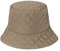 CAMICALMI Fischerhut für Damen, faltbar, gesteppt, Outdoor, warm, winddicht, Winter, gepresste karierte Linien, khaki, 6 7/8/7 1/8