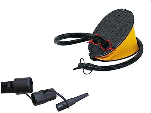 Toddmomy Manuelle Blasebalg Fußpumpe Für Luftmatratze Adapter Ventilaufsätze Kompakt Robust Einfache Bedienung Schnell Aufblasbar Entleerbar Für Outdoor Camping Kajak Boot