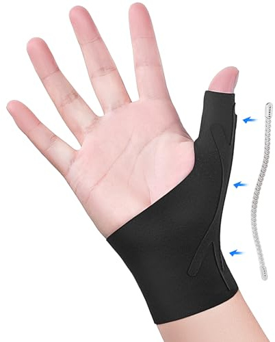 Thumb Wrist Brace Copper Compression Stabilizer Thumb Support Spica Splint for Carpal Tunnel, Arthritis, Tendonitis and TFCC Pain Relief - Women & Men - Fits Left or Right Hand - Breathable, Soft and