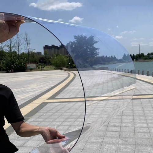 Dach Platten aus Polycarbonat UV-beständig Transparente Acrylplatten Kunststoffplatte Vordach Haustür Überdachung,Ersatzplatten für Gewächshaus Balkon Pavillon Dach,Anpassbar (0.5 * 3m)