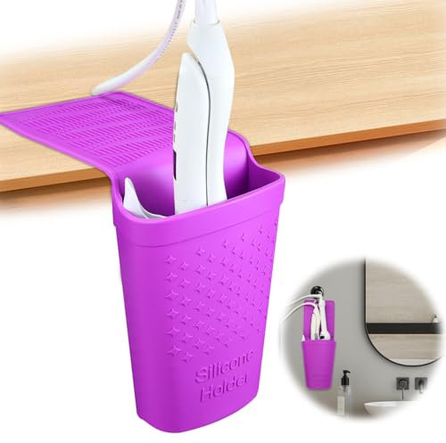 zxbaers Curling Iron Holder, Silicone Hot Hair Tools Organizer With Suction Cup for Straightener and Flat Iron, Styling Tool Storage