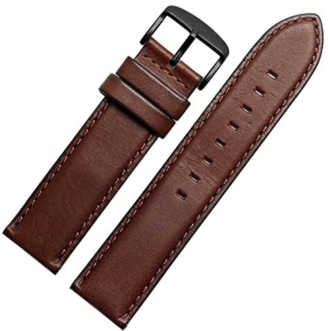 TPUOTI Für Huawei Watch GT Uhrenarmband aus echtem Leder für Hamilton-Armband 20 mm 22 mm mit Schnellverschlussstiften, 22 mm, Achat