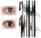 Just Doll Curling Iron Mascara, Just Doll Mascara, 3D Curling Eyelash Iron Mascara, Korean Mascara Metal Wand, Mascara with Metal Wand, WaterProof, Non-clumping (Black+Brown)