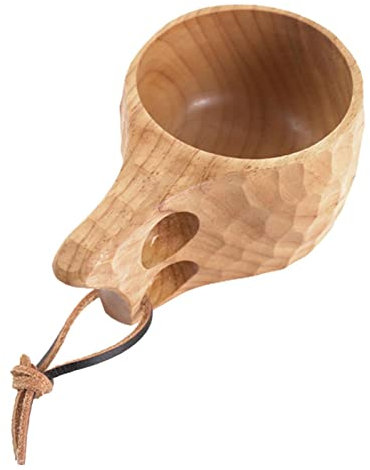 Monozoz Holzbecher, Bierkrug Holztassen Bierseidel Kaffeebecher, Kaffeebecher im nordischen Stil mit Lederband, handgefertigter Trinkbecher aus mit Leder Lanyard Anzug für Zuhause,200ml