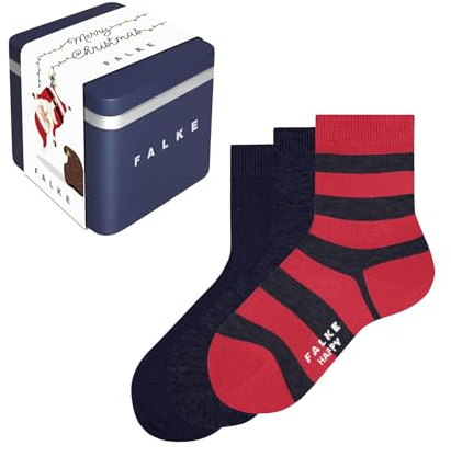 FALKE Unisex Kinder Happy 3-Pack Giftbox Socken atmungsaktive Baumwolle verstärkte Kindersocken langlebig strapazierfähig hautfreundlich rutschfrei Multipack in Geschenkbox 3 Paar