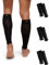 DANISH ENDURANCE Waden-Kompressionsstrümpfe ohne Fuß (1 | 3 Paar), 21-26 mmHg, Unisex, für Damen & Herren, 3 Paare Schwarz, XL