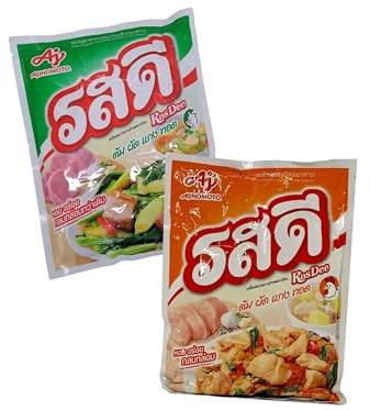 Ajinomoto Rosdee Geschmacks Doppelpack - Schwein & Huhn - Thailändische Universal Gewürz Pulver authentischer Geschmack - OG ASIA - 2er Pack - 800g